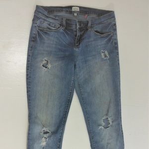Sneek Peek Distressed Low Waist Skinny Ankle Jean